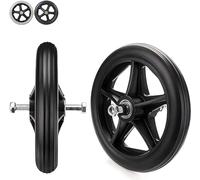 Wheelchair Wheels 6 7 8 Inchwheelchair Front Caster 2 Pcs Solid Wheel Replacement For Wheelchairs Walker, Wheelchair Front Wheels Replacement Parts With Threaded And Bearing Easy,Black,7Inch/17Cm