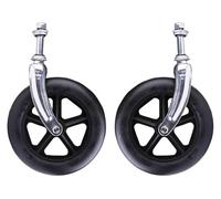 Wheelchair Wheels,Wheelchair Wheels, Solid Wheelchair Front Wheels, Professional Anti-Slip Wheelchair Wheel Replacement, with Front Forks, for Walker/Wheel Chair(Black,8Inch)