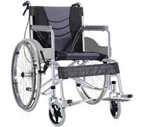 Wheelchair with Lightweight Steel e,Folding Transport Chair is Portable, Large 24 Inch Back Wheels, 47Cm Wide Seat,Portable