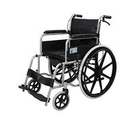 wheelchairs Black self-propelled Wheelchair Folded Portable, Multi-Purpose Mobile Device, with Toilet and Brake Pedals Puncture-Proof Tires detachably/Aluminum