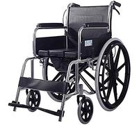 wheelchairs Black self-propelled Wheelchair Light Folding, Multi-Purpose Device Activity, with a Toilet Bowl and Brakes, runflat Removable Footbed/Aluminum