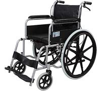 wheelchairs Black self-propelled Wheelchair Light Folding, Multi-Purpose Device Activity, with a Toilet Bowl and Brakes, runflat Removable Footbed/Aluminum