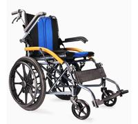 wheelchairs Durable Folding Steel Transport Wheelchair with Foot Rests Lightweight Wheelchair Travel Trolley with 20-inch Wheels 18 Inch Seat Adult Wheel Chairs