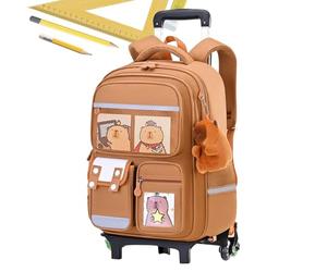Wheeled Backpack - Capybara Travel Bag, Retractable Handle, Adjustable Height, Large Capacity Wheeled Suitcase | Overnight Airplane Travel Solution for School and College for the, Six Rounds, Se