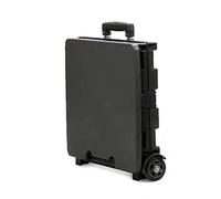 Wheeled Collapsible Handcart Foldable Utility Rolling Cart, 2-Wheel Folding Shopping Trolley with Telescopic Handle, Transport Trolley with Lid Storage Box, Load-Bearing 40kg-45L/65L (Black 65L)