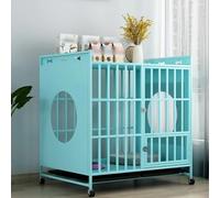 Wheeled Dog Cage Furniture 2-in-1 Dog Cage Furniture Dog House Decoration Pet House Dog Cage Side Table Indoor Dog House (Green 95cm) (Blue 78cm)