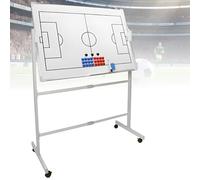 Wheeled Double-Sided Soccer Basketball Coaching Whiteboard, Large Tactics Board for Daily Training and Tactical Deployment with Bracket