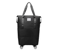 Wheeled Duffel Bag - Foldable Duffel Bag, Duffel Bag with Wheels, Luggage Bag with Wheels, Large Duffel Bag | Expandable Folding Suitcase with Wheels, Travel Bag with Wheels, Black, Consulte la