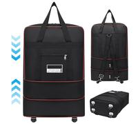 Wheeled Duffle Bag 24x16x8 in Expandable Foldable 360° Rotating Rolling Duffle Bag Carry on with Wheels and Handle for Camping, Travel, Business Trip, Small