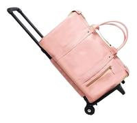 Wheeled Duffle Bag Garment Bags with Wheels Carry On Duffel Bag for Travel Suitcase for Dress Suit Convertible Rolling Weekender Flight(Pink with tie Rod)