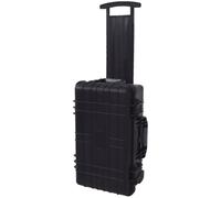Wheeled Flight Case Tool Box Tool Storage Protective Hard Case Black PP vidaXL
