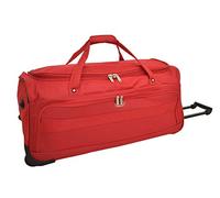 Wheeled Holdall Soft Large Lightweight Travel Duffle Cargo Trolley Luggage Bag HLG487 (Red)