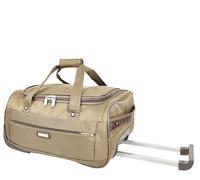 Wheeled Holdall Travel Roller Duffle Mid Size Bag Weekend Luggage HOL214 (Beige)