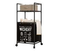 Wheeled Laundry Basket With Removable Shelves Foldable Metal Frame Storage Hamper For Bathroom Bedroom Organization Extendable Laundry Sorter