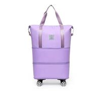 Wheeled luggage bags, travel bags with expandable space, detachable wheels, large space, suitable for travel shopping, Light purple, Modern