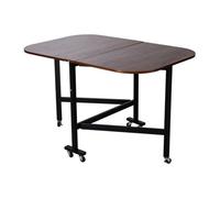 Wheeled Mobile Drop Leaf Folding Multi-Purpose Table