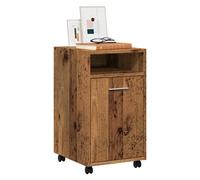 Wheeled Side Cabinet 33x38x60cm Old Wood Engineered Wood Mobile Storage Rollable