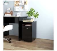 Wheeled Side Cabinet Black 33x38x60 cm Engineered Wood 2-Shelf Mobile StorageXL