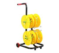 Wheeled Spool Holder, 4 Axis Rolled Steel Wire/Cable Dispenser Heavy Duty Conduit Display and Storage for Electrical Industrial and Retail Use,