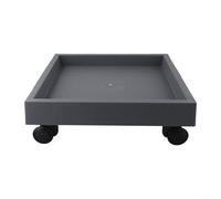 Wheeled Square Flower Pot Tray, Weather-Resistant Plant Coaster for Outdoor Use, Plastic Dolly, Mobile Grey Pot Holder(interior 27cm)