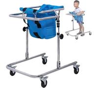 Wheeled Walker for Children with Cerebral Palsy, Adjustable Height Four-Wheeled Assistive Mobility Aid, Rehabilitation Standing Frame Walker,Suitable for Height 31"- 47"