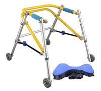 Wheeled Walker for Children with Cerebral Palsy Lightweight Folding Four Wheel Rollator Walking Aid Disabled Auxiliary Equipment(S)