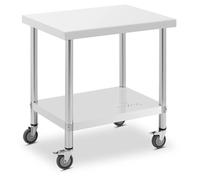 Wheeled Work Bench 60 x 80 cm 135 kg Load Capacity Royal Catering - Stainless Steel Tables by Silver