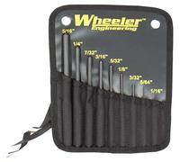 Wheeler Roll Pin Punch Set with 9 Steel Punches, Labeled Rollup Storage Bag for Firearm Maintenance and Gunsmithing