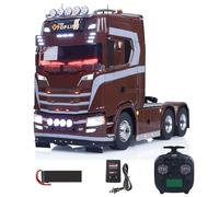 wheelfun 1/14 Remote Control Tractor Truck 770S 3Speed 6x2 Metal Chassis Axle Lock RC Lorry Vehicle Light Sound System ST8 Radio RTR Model Hobby Grade Model for Ages 14+