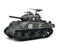 wheelfun 1/16 Remote Control Tank Sherman M4A3 Infrared System Barrel Elevation Smoke Unit 360 Rotation Metal Chassis Tracks Road Wheels Hobby Grade Model for Ages 14+