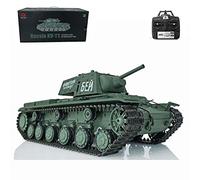 wheelfun 1:16 Scale 7.0 Heng Long 2.4G Plastic Ver Soviet Kv-1 RTR RC Tank Model 3878 340° Rotating Turret Infrared Combat Lifting Barrel Light Sound BB Shooting Airsoft Tank That Shoot