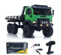 wheelfun 1/18 Remote Control Flatbed Truck 6 * 6 Electric RC Off Road Vehicle Model Metal Chassis Gear Light System Flysky Radio No Sounds (Green)