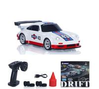 wheelfun 1/43 High-Speed 2.4 GHz Mini RC Drift Car with All-Wheel Drive Motor Electronic Speed Controller ESC Servo Motor Lighting Battery Charging Cable Gyroscope Ready to Use Racing Car Model