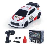 wheelfun 1/43 High-Speed POLO RC Drift and Rally Car with All-Wheel Drive 2.4 GHz Motor Electronic Speed Controller ESC Servo Motor Battery Ready to Use Miniature Toy Gift
