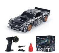wheelfun 1/43 RC Scale RTR Race Car Remote Control Drift 4WD Mini Lights System RTR High Speed Four Wheel Drive Racing Car Model(Zebra Print),