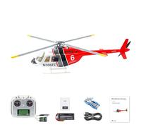 wheelfun 2.4G RC Scale FlyWing BELL 206 Helicopter 4 Blade Rotor Remote Control Aircraft GPS Brushless Motor Battery RTF Smart Drone Gift Hobby Model