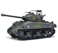 wheelfun 360 Rotation 1/16 Remote Control Tank Sherman M4A3 IR BB 76MM Barrel Elevation Smoke Unit Metal Chassis Tracks Road Wheels Hobby Grade Model for Ages 14+