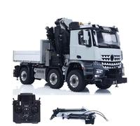wheelfun 4151 AK Metal 1/14 6 * 6 RC Tractor Truck with Hydraulic Crane Fly Jib Arm Bucket Remote Control Farm Car 3Speed Model Lorry Sound Hobby Grade Model for Adult Hobby