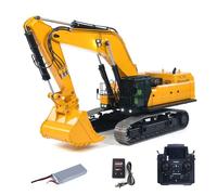 wheelfun 55KG Metal 1/14 RC Hydraulic Excavator 395F Remote Control Digger Dual Pump RTR Heavy Machine ST8 Radio Battery 6CH Valve Hobby Grade Model for Adult