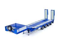 wheelfun Degree 1/14 Metal Heavy 4Axle Steering Trailer 997 V2 Adjustable Length Width for Tamiya Remote Control Tractor Truck 56379 Hobby Grade Model for Ages 14+(Blue)
