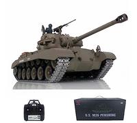 wheelfun Heng Long 1/16 Scale 7.0 Upgraded M26 Pershing RTR RC Tank 3838 Metal Tracks 340° Rotating Turret Infrared Combat Lifting Barrel Light Sound, TH17304-AMZUS2