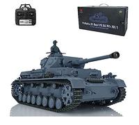 Wheelfun Heng Long RC German Panzer IV F2 RTR Model 3859 - 1/16 Scale 2.4G Plastic Tank with Infrared Combat, 340° Rotating Turret, Smoking Generator, BB Pellets Shooting