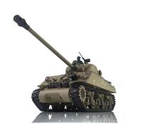 wheelfun Henglong 1/16 Customized 7.0 M4A3 Sherman RC Tank 3898 Barrel Recoil 360° Metal for Hobby BB Shooting Airsoft Tank That Shoot