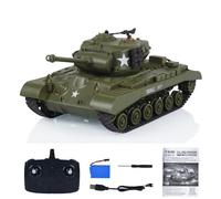 wheelfun Henglong 1/30 RC Battle Tank Pershing M26 3841-02 2.4G RC Tank Model 360 Turret Rotation Infrared Battle Chassis Recoil Hobby Model