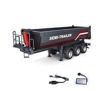 wheelfun HUINA 1/18 Electric Lifting Remote Control Semi Dump Trailer for RC Tractor Truck 1501 Tail Light Support Leg No Sound System