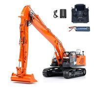 wheelfun LESU 1/14 Metal RC Hydraulic Excavator AOUE LR945 CNC Long Reach Digger RTR 7CH PL18EV LITE Radio Battery Light Sound Charger