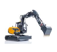 wheelfun LESU Mc15 4 Arms Metal 1/14 Hydraulic Remote Control Excavator Kit Model RC Digger Dual Pumps 9 Ways Valve Light Sound Motor Hobby Grade Model for Ages 14+(Yellow and Dark Gray Kits)