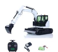 wheelfun Metal 1/14 Remote Control Hydraulic Excavator C308 3 Valve 2Arms RC Digger Engineering Vehicle Flysky St8 Radio Light Coupler Hobby Grade Model for Adult Hobby