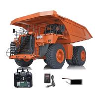 wheelfun Metal 1/20 RC Hydraulic Mine Truck 793D Heavy Duty Remote Control Dumper RTR 2Speed Gearbox Flysky I6X Radio Light System Hobby Grade Model for Ages 14+(Yellow)