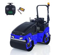 wheelfun Mini 1/14 Metal Radio Controlled Road Roller BW120AD RC Electric Engineering Vehicle Dual Brushed Motors Flysky ST8 Battery Hobby Grade Model for Adult(Dark Blue)